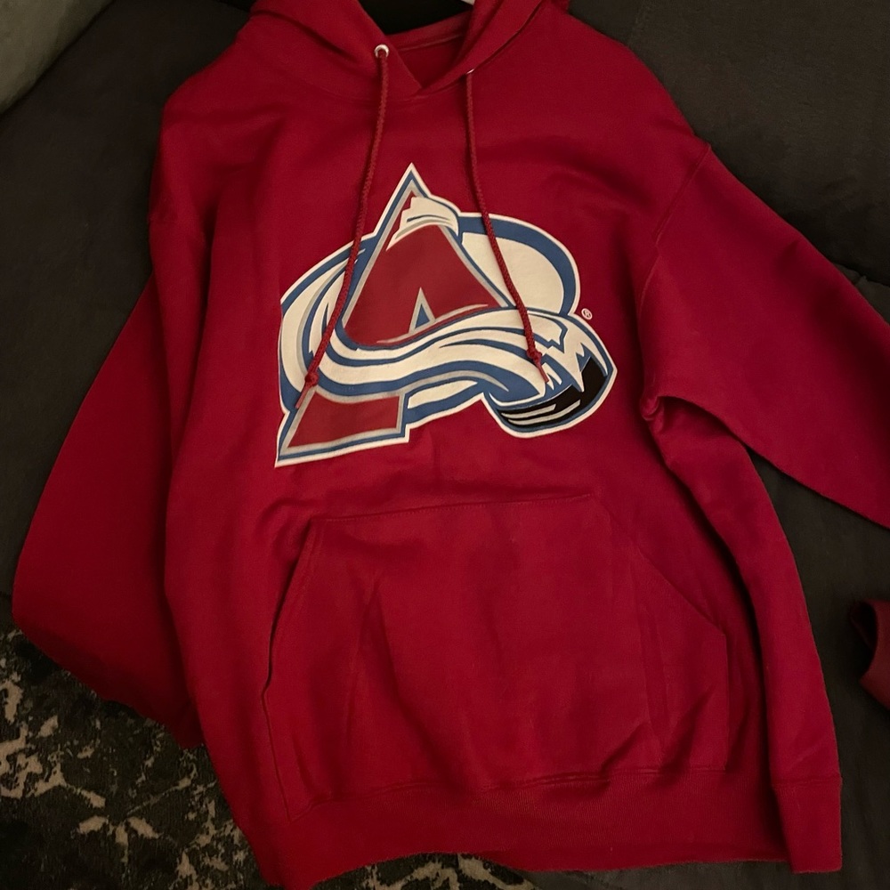 Colorado Avalanche L Hoodie - Wall Street Journal on back - like new